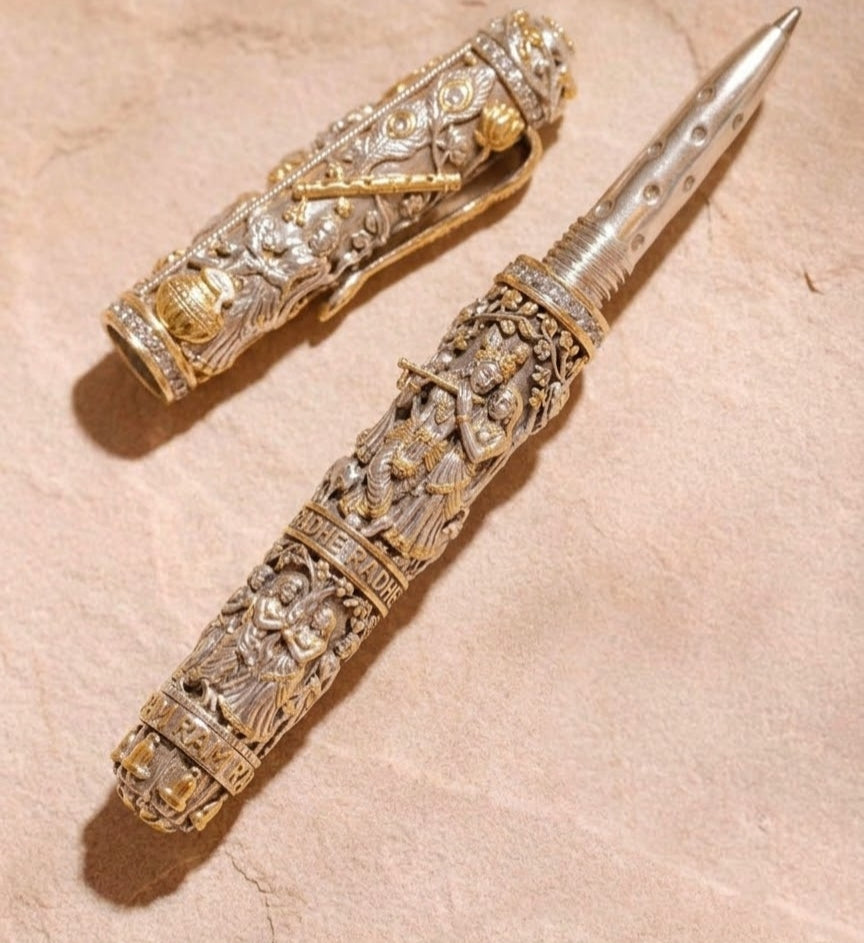 Silver Radhe Krishna Pen