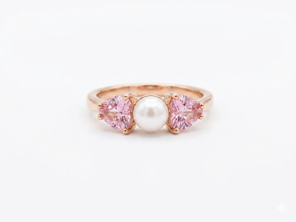 Heart & Pearl Ring